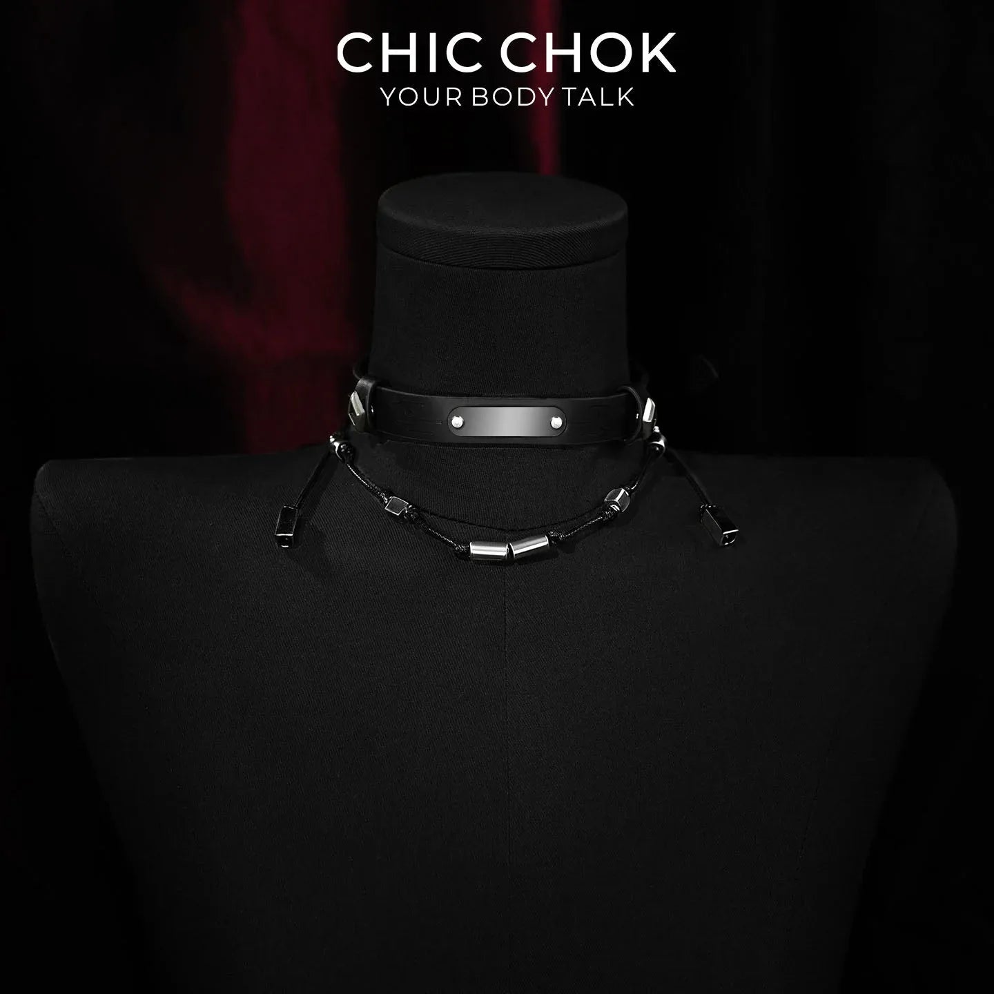 Obsidian Cipher: Dual-Layer Choker - CHICCHOK - Choker, collar -