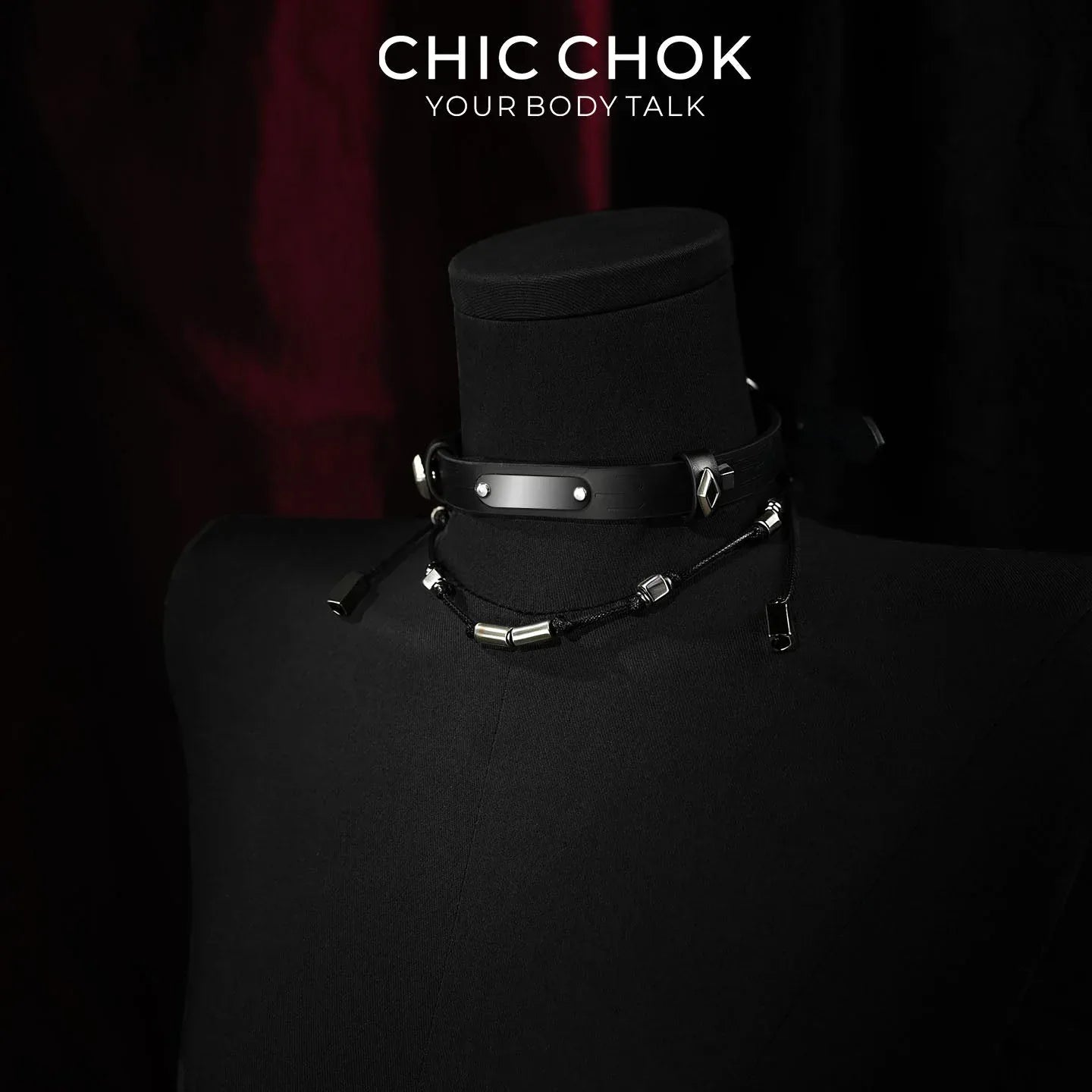 Obsidian Cipher: Dual-Layer Choker - CHICCHOK - Choker, collar -