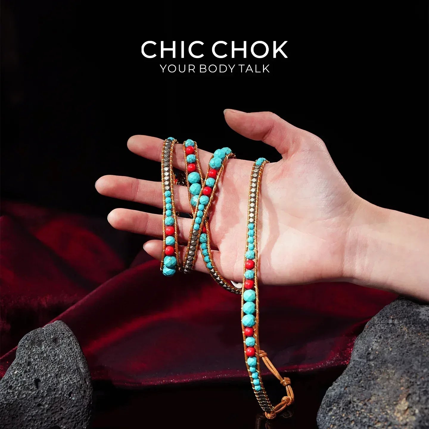 Scarlet Horizon - CHICCHOK - Beaded Wrap Bracelet, boho, Bracelet
