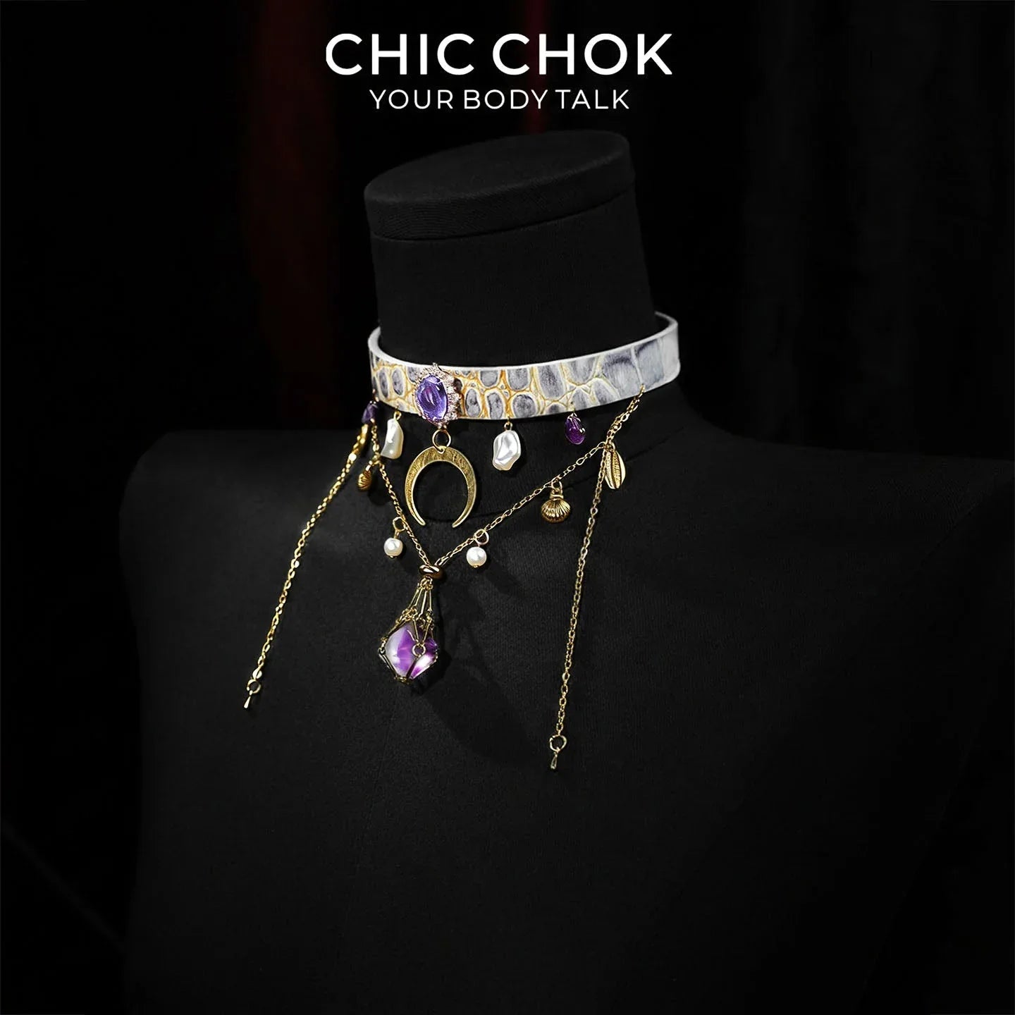 Moonveil Amethyst - CHICCHOK - Choker, collar - Choker