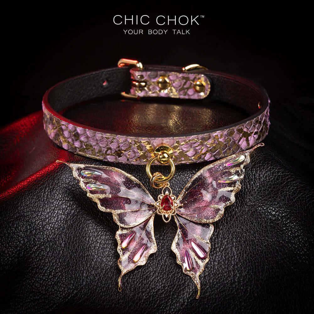 CHICCHOK Amnesiac Butterfly – Purple Gold Python Choker - CHICCHOK - Choker, collar - Choker