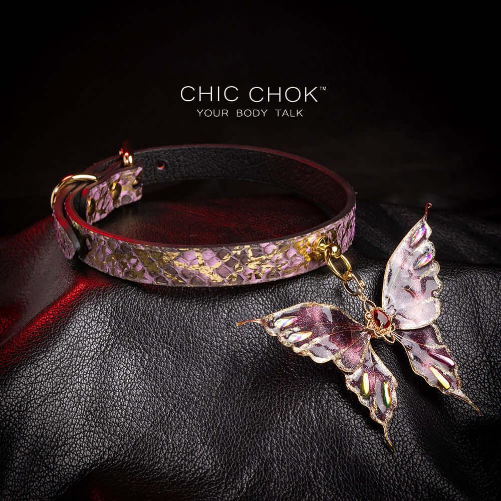 CHICCHOK Amnesiac Butterfly – Purple Gold Python Choker - CHICCHOK - Choker, collar - Choker