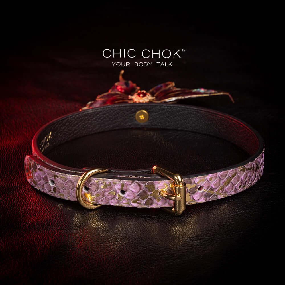 CHICCHOK Amnesiac Butterfly – Purple Gold Python Choker - CHICCHOK - Choker, collar - Choker