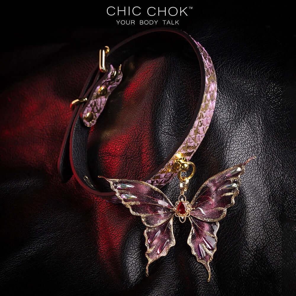 CHICCHOK Amnesiac Butterfly – Purple Gold Python Choker - CHICCHOK - Choker, collar - Choker