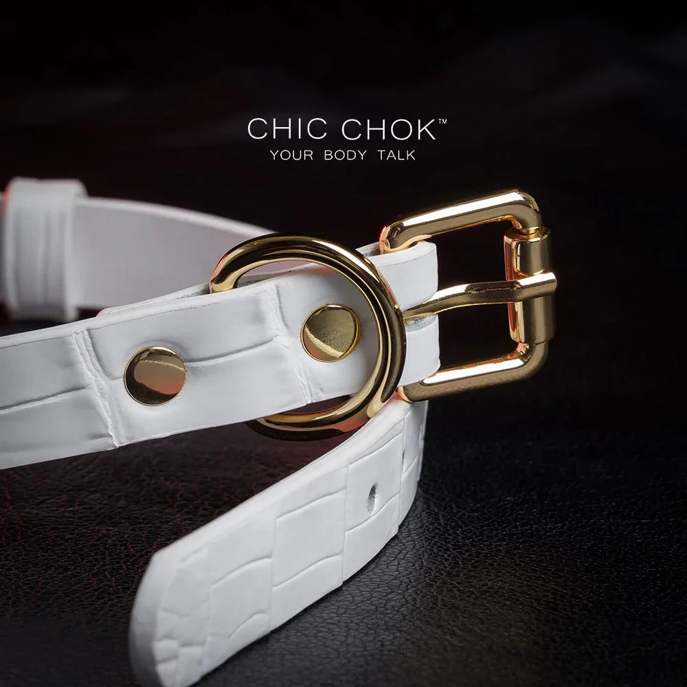 CHIC CHOK Daylight - Collar – fashionable crocodile leather texture design with elegant gold buckle - CHICCHOK - Choker