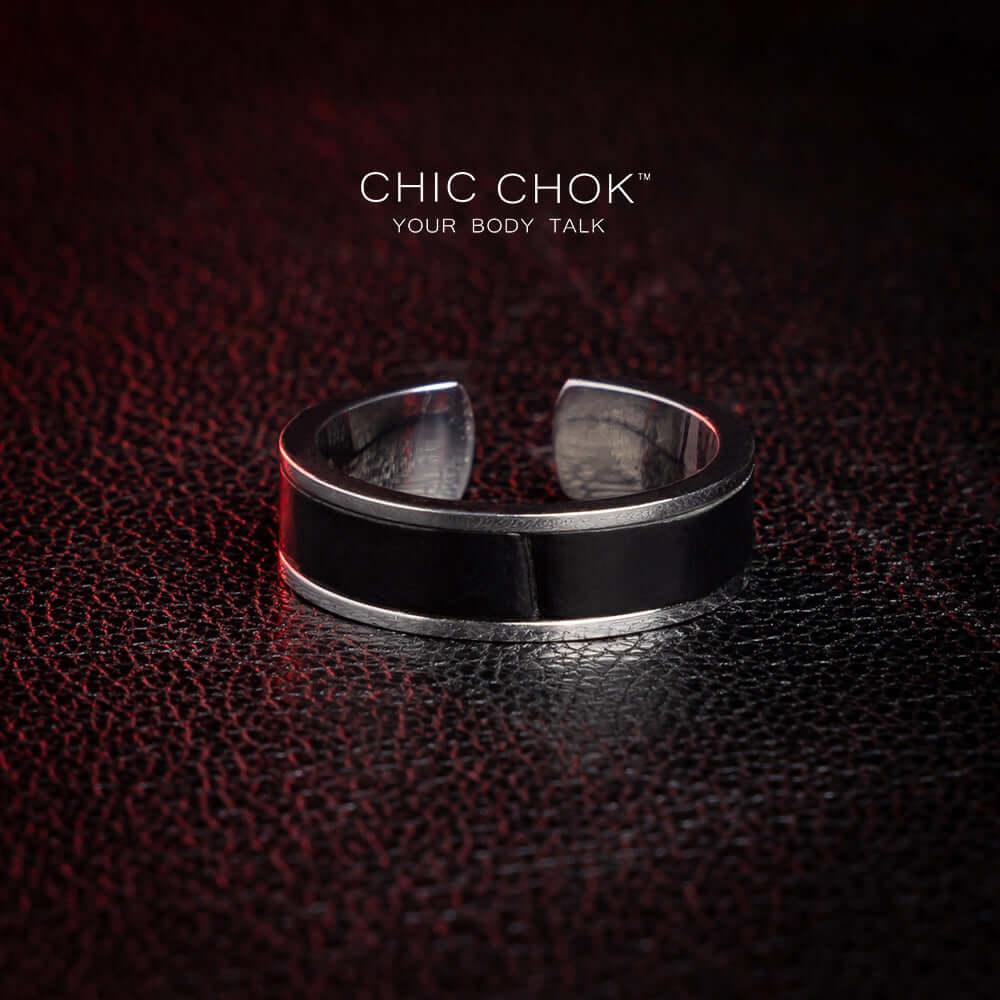 CHICCHOK Black Silver Classic Open Ring Dr. Lecter - Metallic Ring - CHICCHOK - Metallic Ring - Metallic Ring