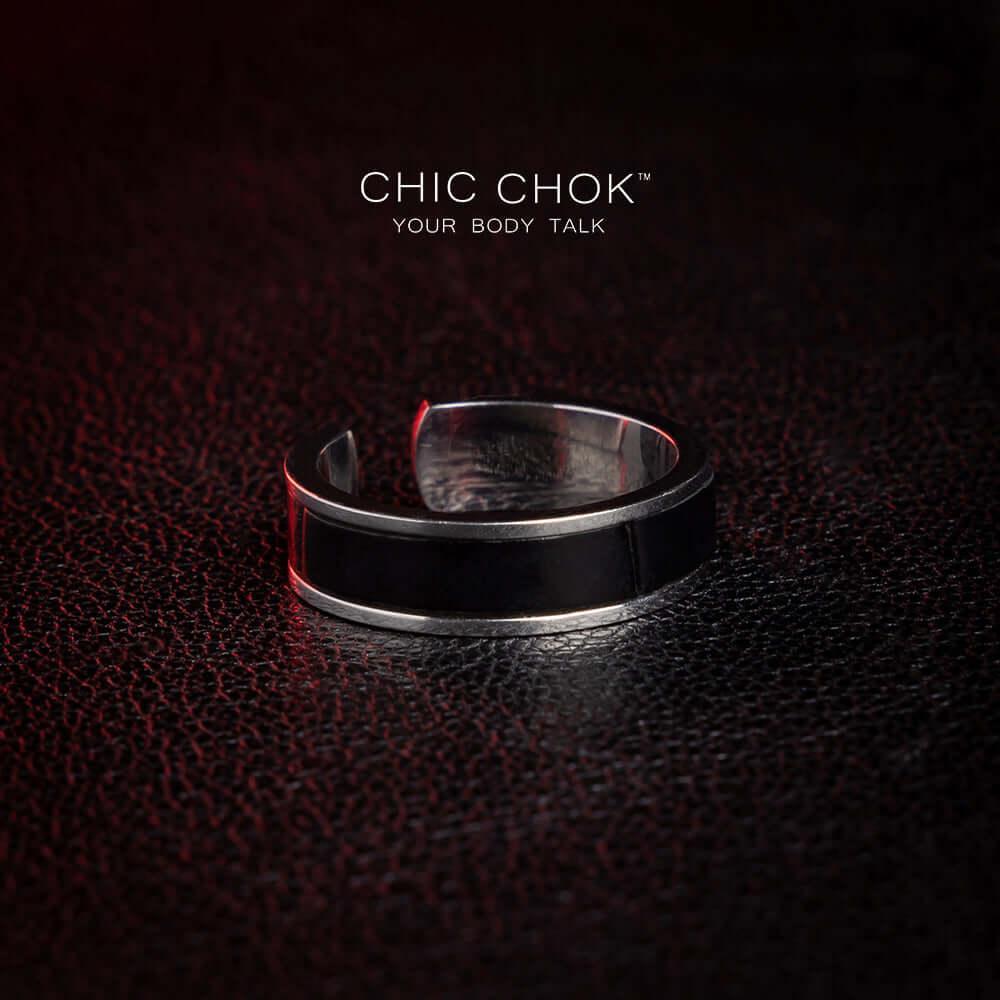 CHICCHOK Black Silver Classic Open Ring Dr. Lecter - Metallic Ring - CHICCHOK - Metallic Ring - Metallic Ring