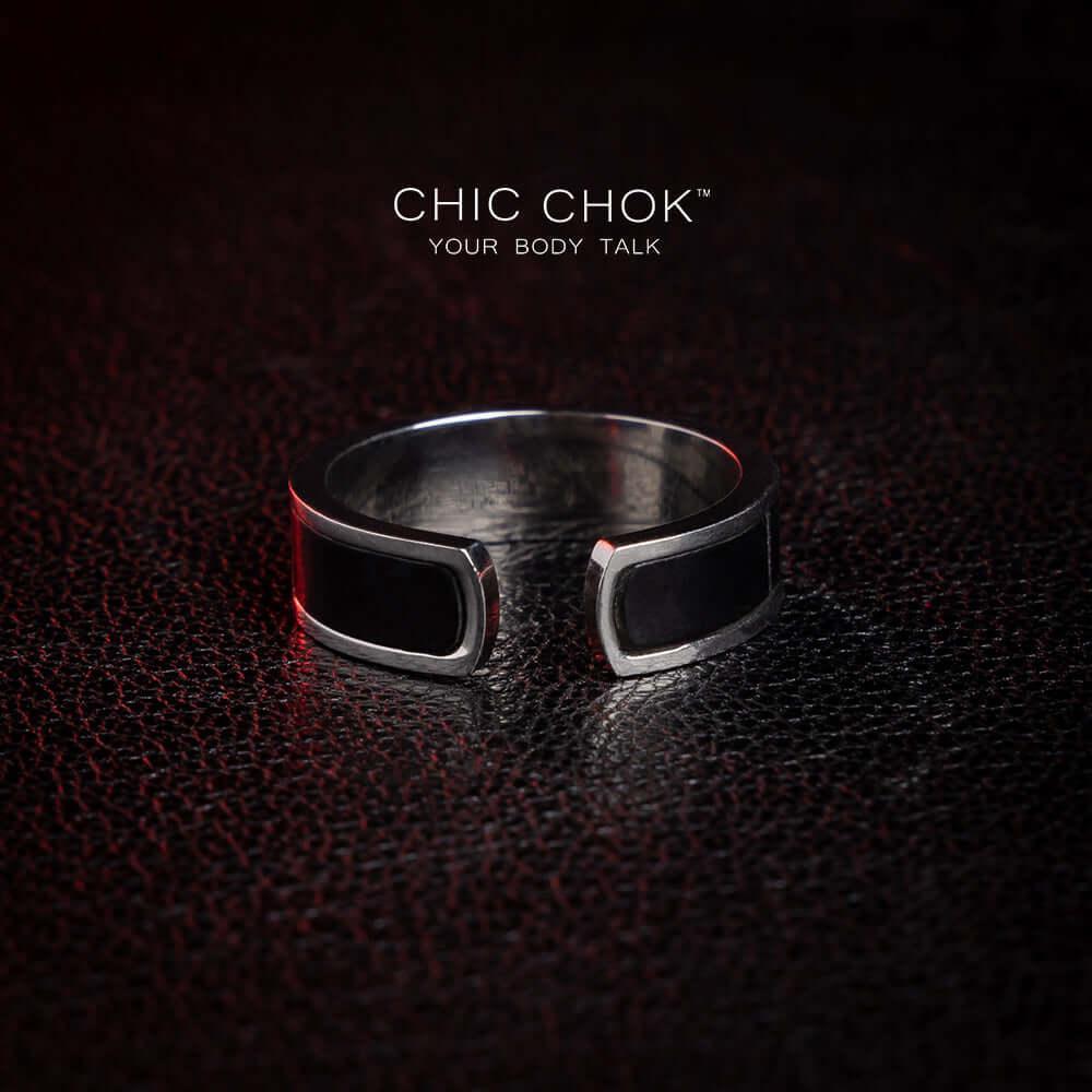 CHICCHOK Black Silver Classic Open Ring Dr. Lecter - Metallic Ring - CHICCHOK - Metallic Ring - Metallic Ring