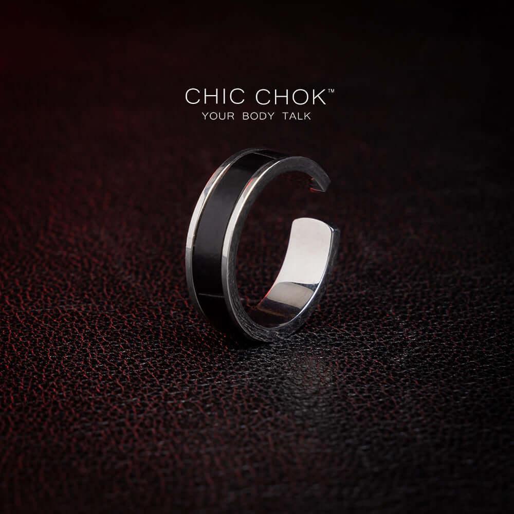 CHICCHOK Black Silver Classic Open Ring Dr. Lecter - Metallic Ring - CHICCHOK - Metallic Ring - Metallic Ring