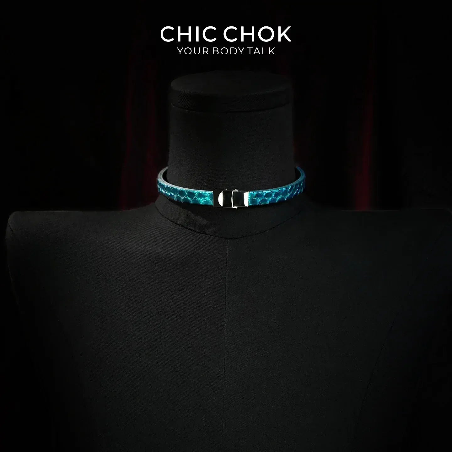 CHIC CHOK Mermaid Scale Teal Iridescent Scale Collar Necklace - CHICCHOK - collar - Choker