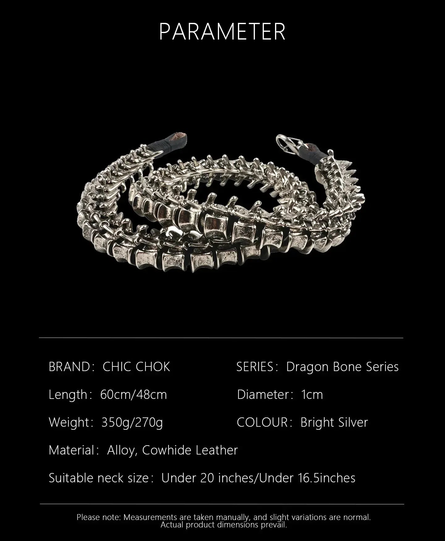 [CHICCHOK] Dragon Themed Choker - Bone Charm Elegance, A Fusion of Strength and Softness in a Choker Design Highlights - CHICCHOK - Choker