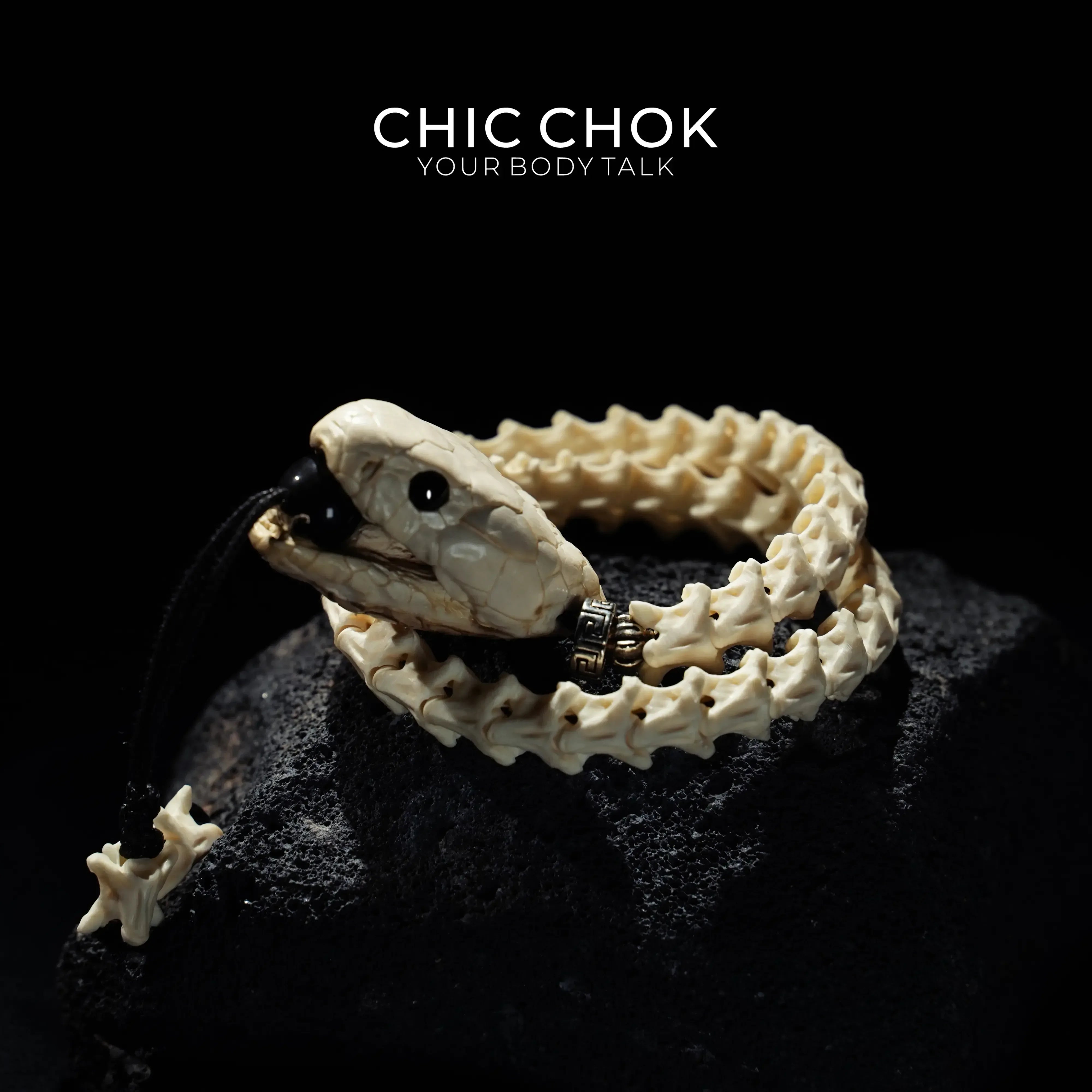 CHIC CHOK [Serpent Bone Pledge] Bracelet—A Wild Declaration of Dark Aesthetics - CHICCHOK - - Bracelet