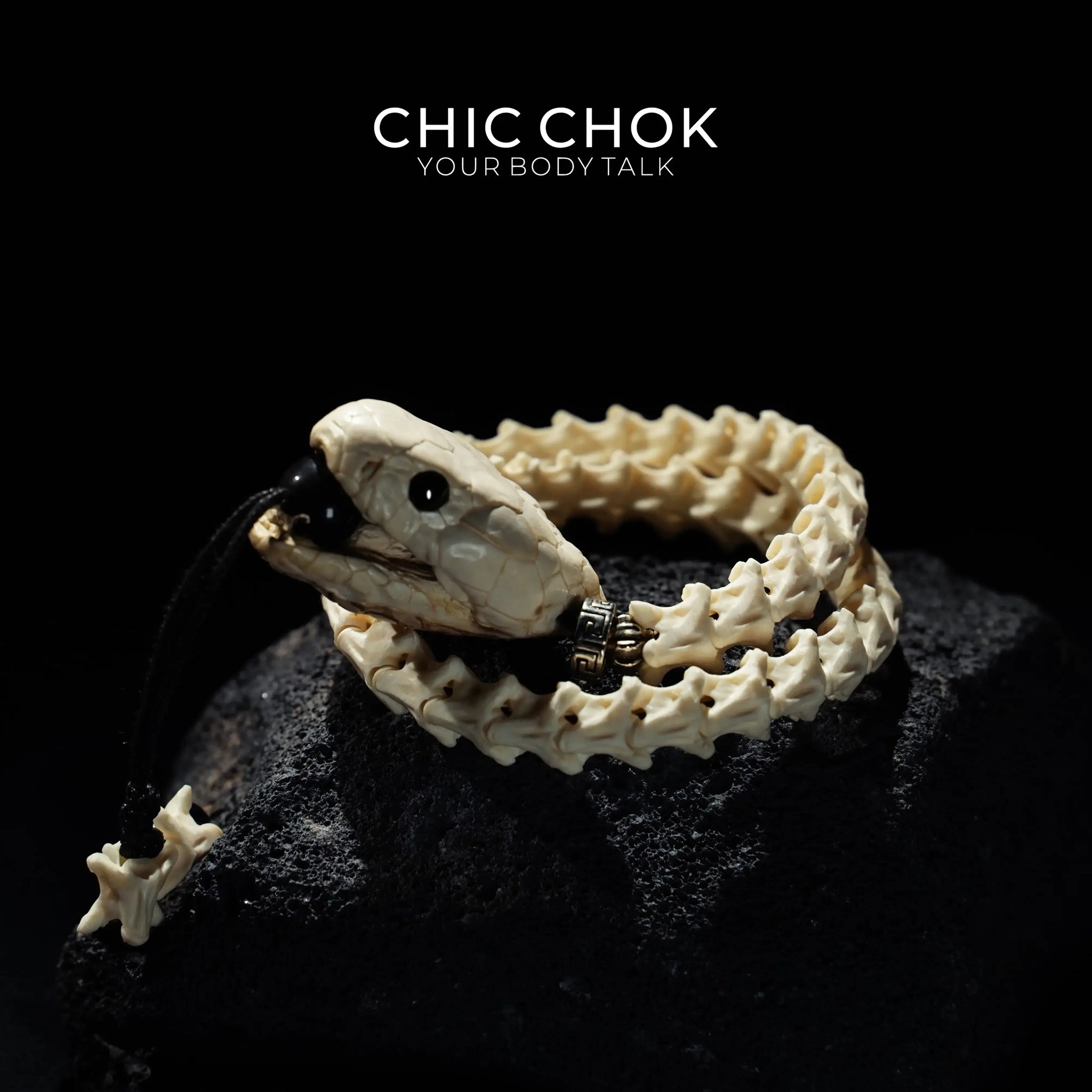 CHIC CHOK [Serpent Bone Pledge] Bracelet—A Wild Declaration of Dark Aesthetics - CHICCHOK - - Bracelet