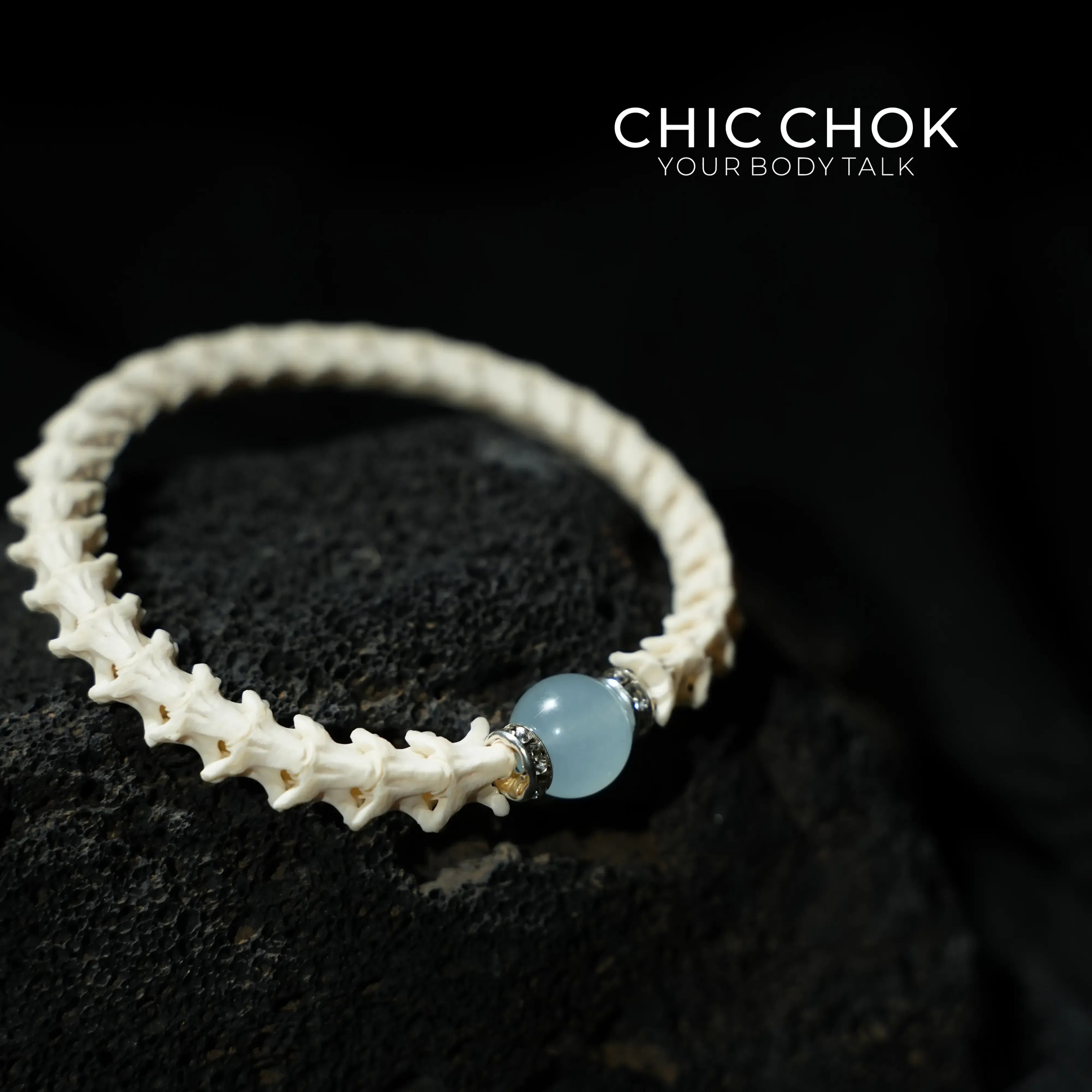 Snake Bone Light Blue Bracelet - CHICCHOK - 