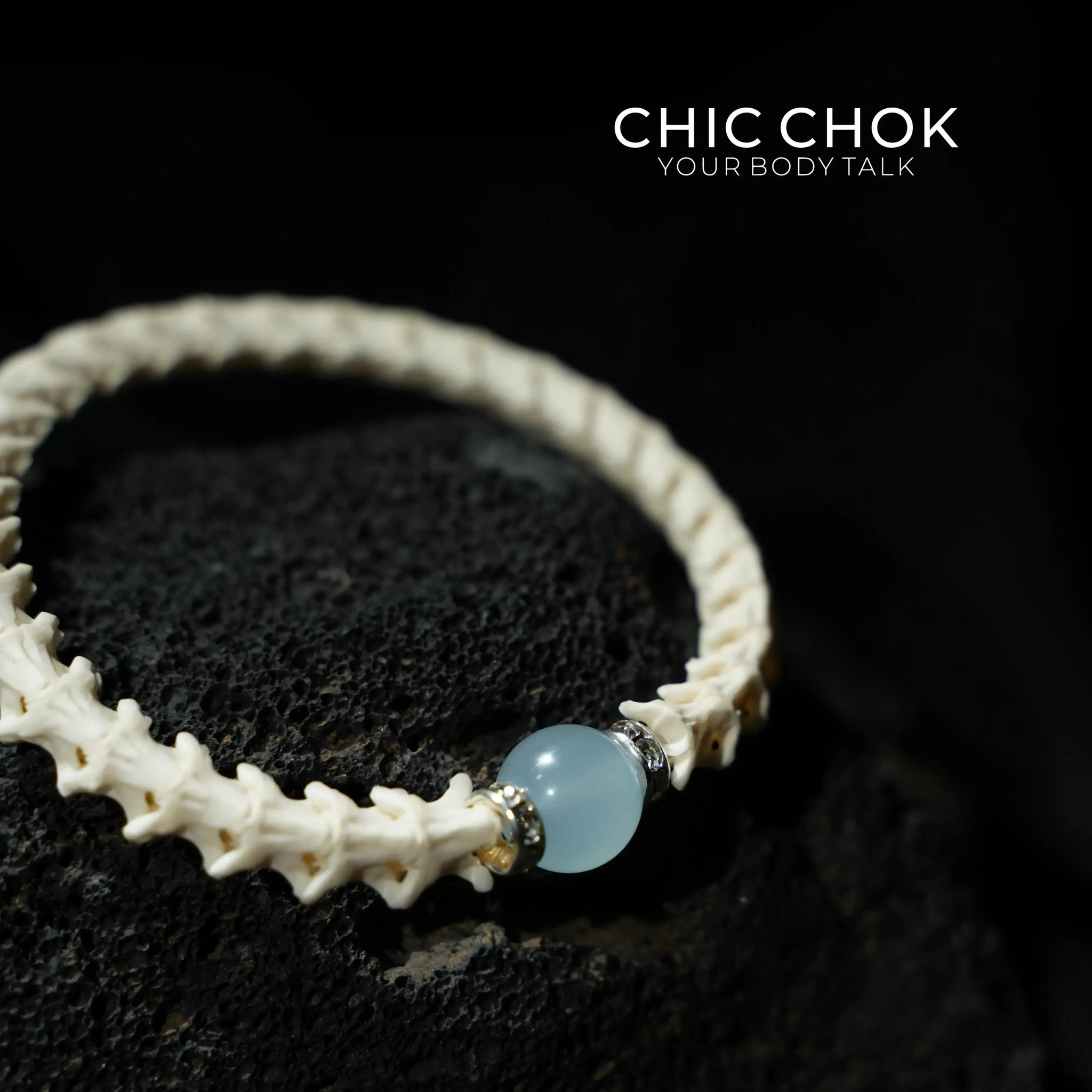 Snake Bone Light Blue Bracelet - CHICCHOK - 