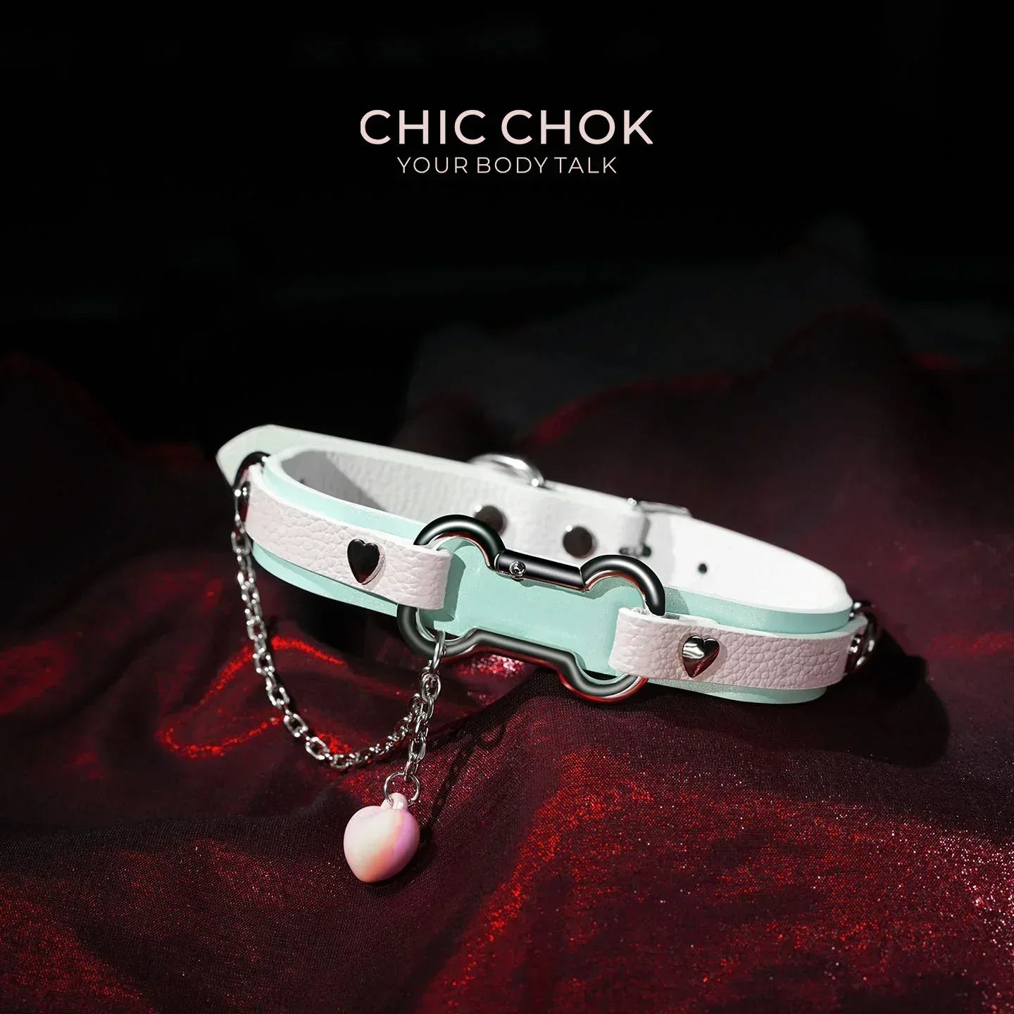 Cotton Candy Puppy - Pastel Blue & Pink Bone Choker - CHICCHOK - 