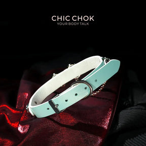 Cotton Candy Puppy - Pastel Blue & Pink Bone Choker - CHICCHOK - collar - Choker