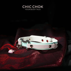 Cotton Candy Puppy - Pastel Blue & Pink Bone Choker - CHICCHOK - collar - Choker
