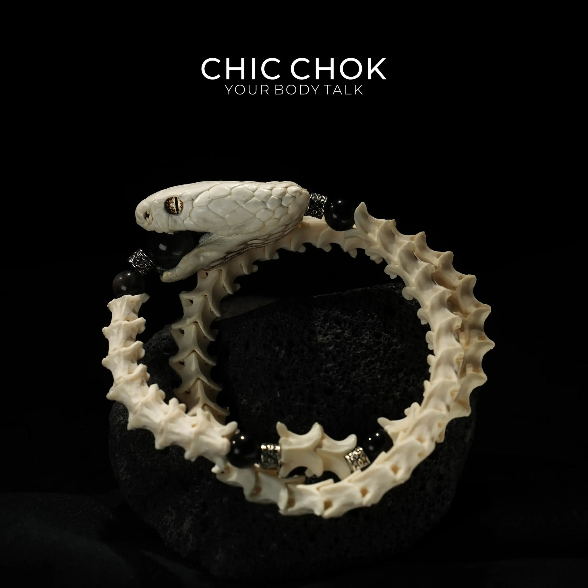 CHIC CHOK [Serpent Bone Pledge] Bracelet—A Wild Declaration of Dark Aesthetics - CHICCHOK - - Bracelet