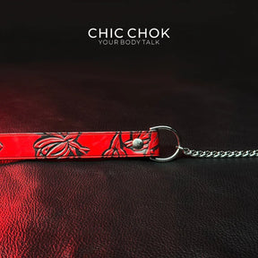 CHICCHOK [Breathless] Pulling Fashion and Fun Choker(Black and Red Pattern) - CHICCHOK - Choker, collar - Choker
