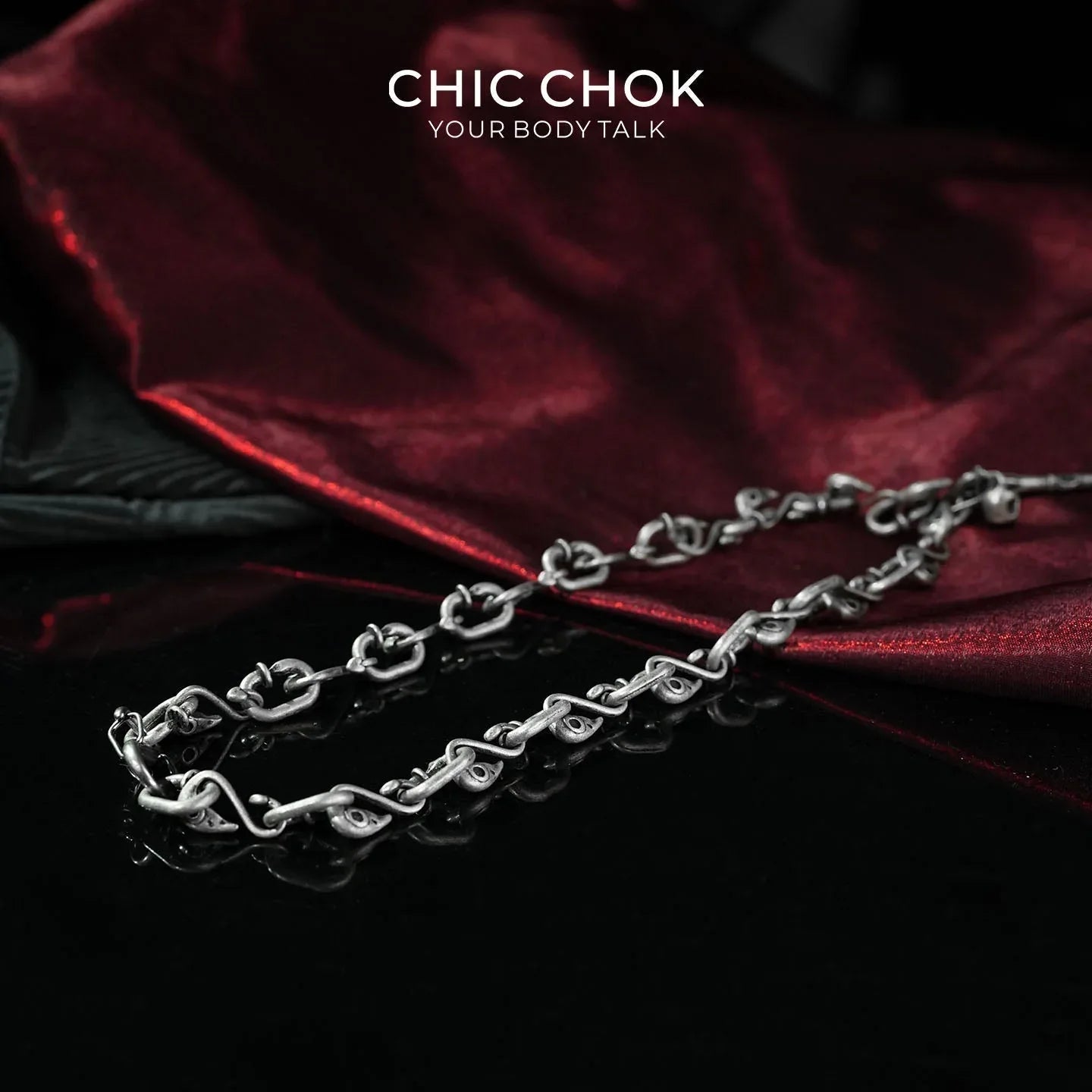 Raven Skull Core Chain Necklace - CHICCHOK - 