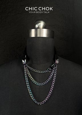 CHICCHOK [Breathless] Pulling Fashion and Fun Choker Python texture leather - CHICCHOK - collar - 