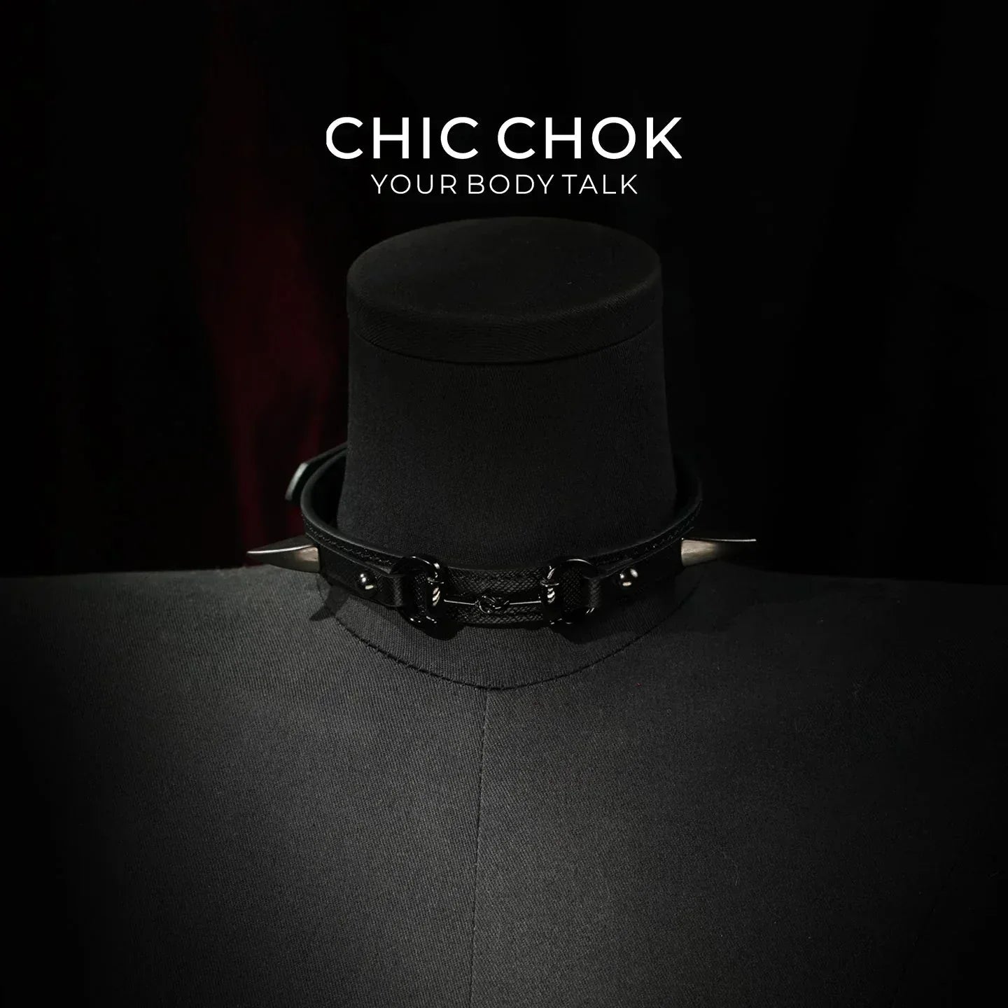 CHIC CHOK Spiked Ring Hardware Vegan Leather Choker – Edgy Goth Punk Industrial Statement Accessory - CHICCHOK - Choker