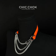 Breathless Orange Leather Choker