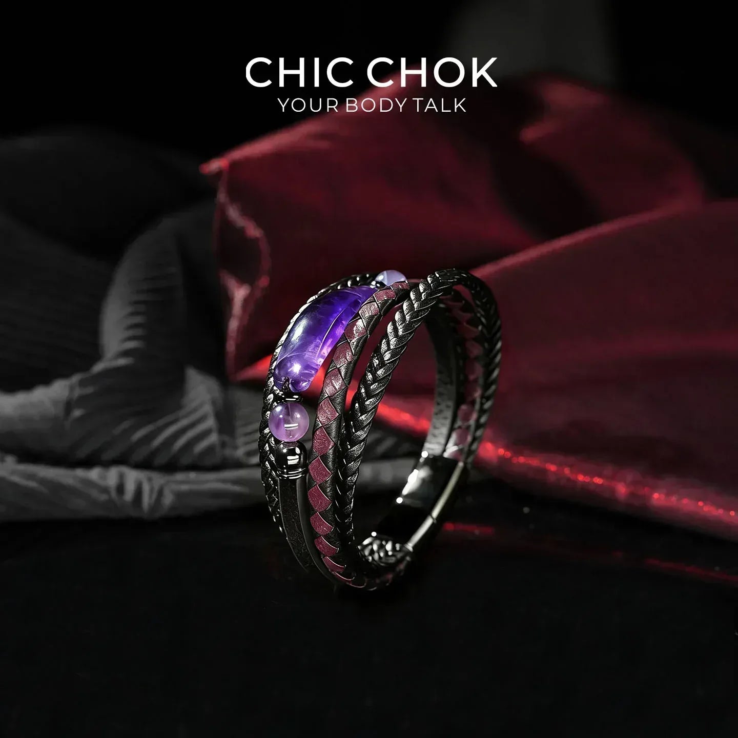Violet in Flame - CHICCHOK - Bracelet, Crystal Bracelet