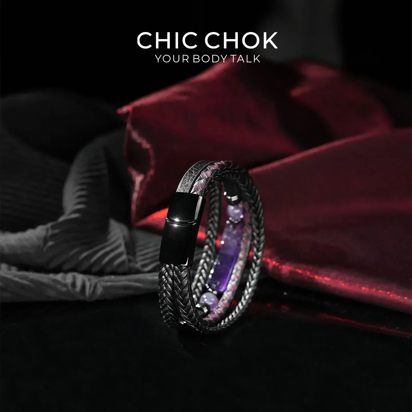 Violet in Flame - CHICCHOK - Bracelet, Crystal Bracelet