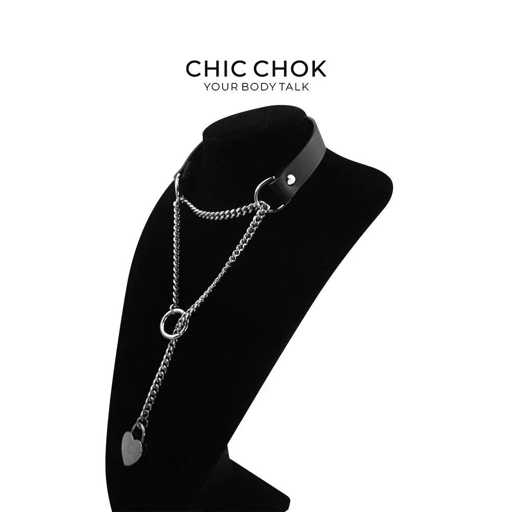 CHICCHOK [Breathless] Black Pull Chain Choker with Love Lock - CHICCHOK - Breathless, Choker, collar - Choker