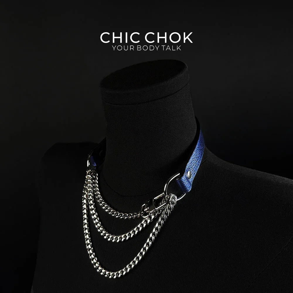 CHICCHOK [Breathless] Pulling Fashion and Fun Choker(Blue) - CHICCHOK - Choker