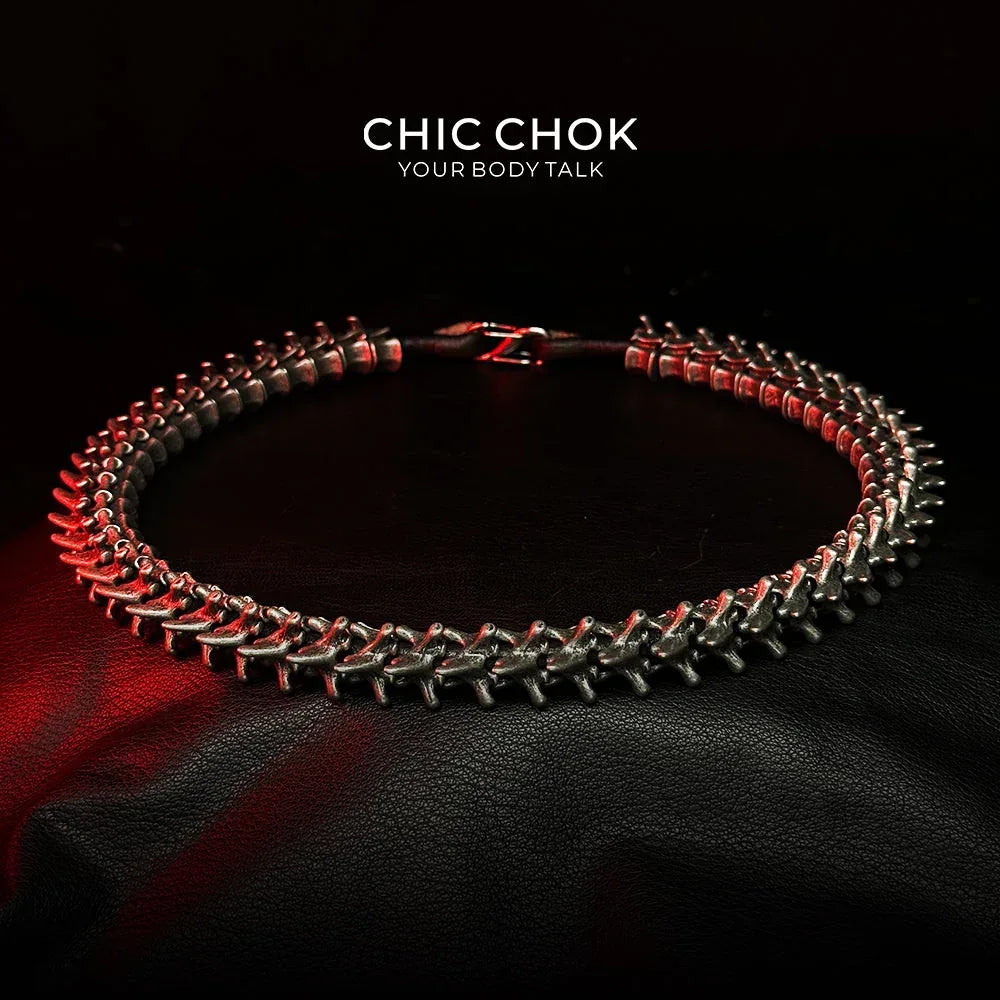 [CHICCHOK] Dragon Themed Choker - Bone Charm Elegance, A Fusion of Strength and Softness in a Choker Design Highlights - CHICCHOK - Choker