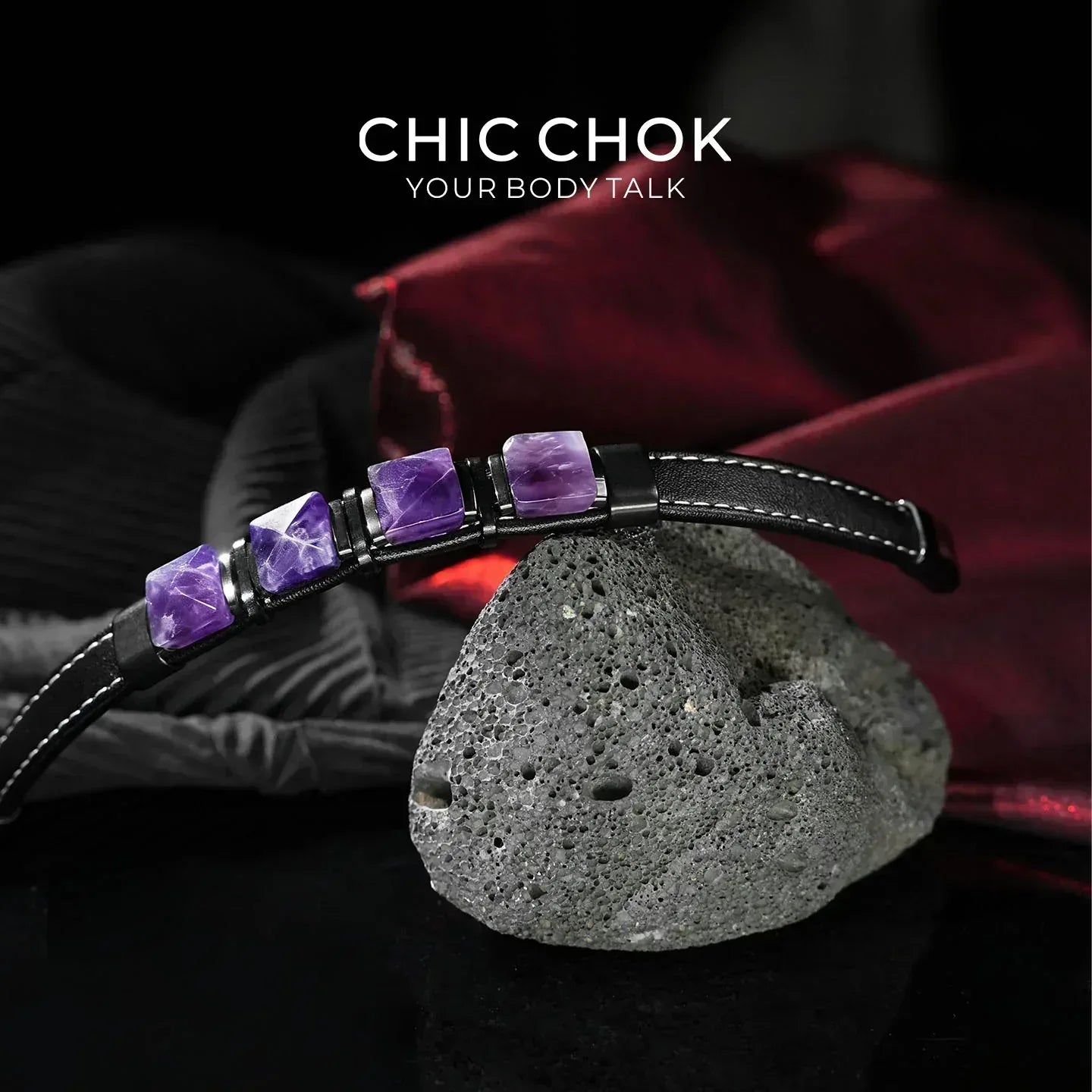 Midnight Amethyst - CHICCHOK - Bracelet, Crystal Bracelet - Bracelet