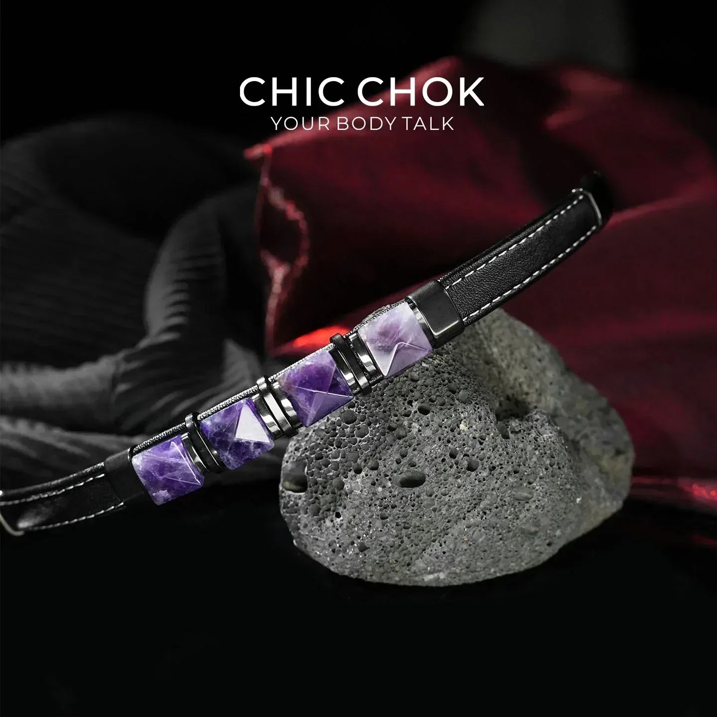 Midnight Amethyst - CHICCHOK - Bracelet, Crystal Bracelet - Bracelet