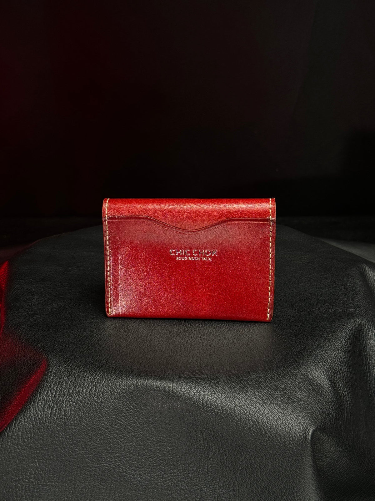 CHICCHOK Handmade Genuine Leather Minimalist Coin Purse