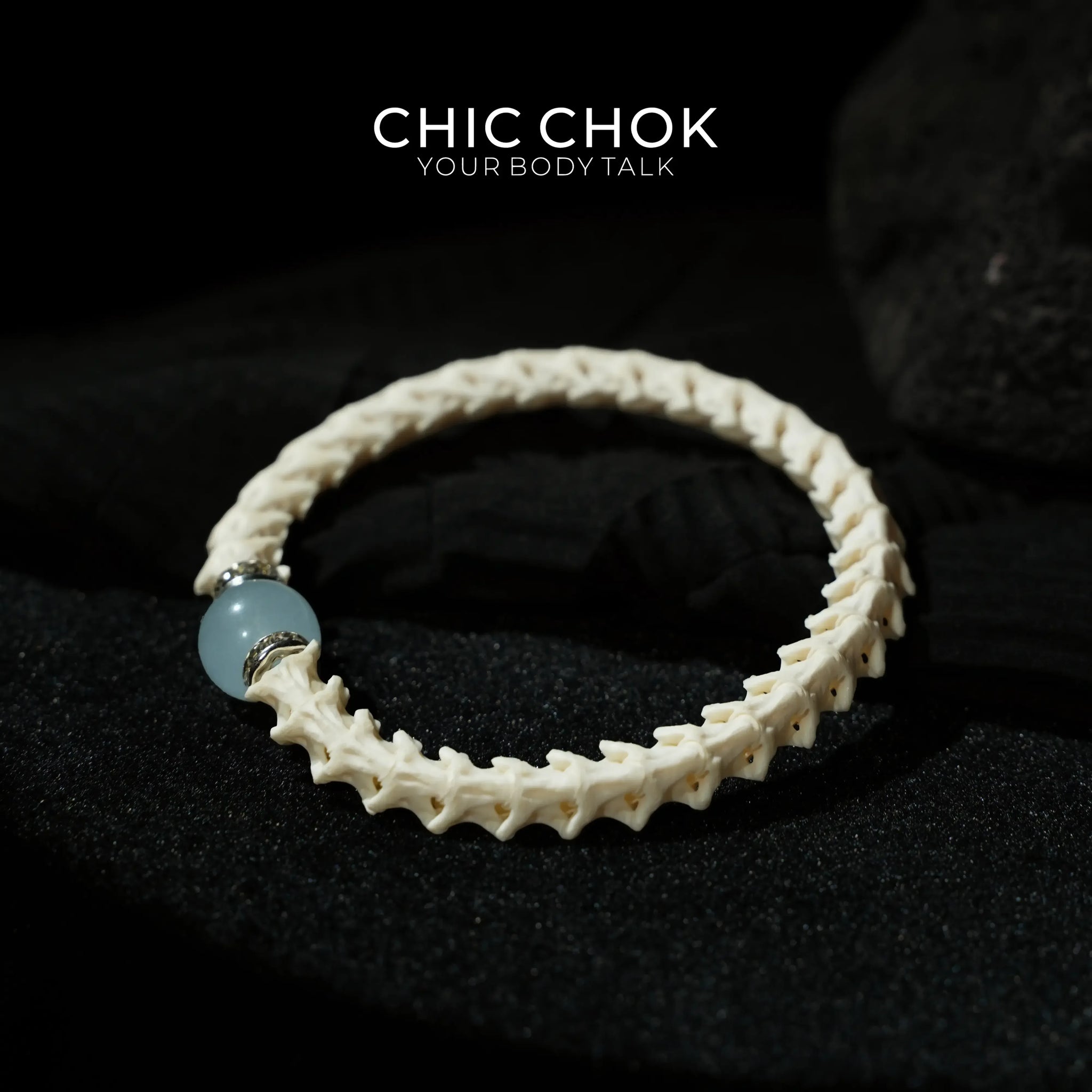 Snake Bone Light Blue Bracelet - CHICCHOK - 