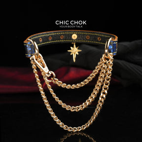 Breathless Tarot Blue Snake-Texture Star Choker
