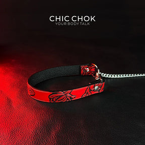 CHICCHOK [Breathless] Pulling Fashion and Fun Choker(Black and Red Pattern) - CHICCHOK - Choker, collar - Choker