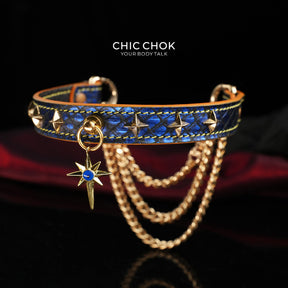 Breathless Tarot Blue Snake-Texture Star Choker