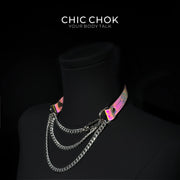 Breathless Elegy in Scarlet Leather Choker