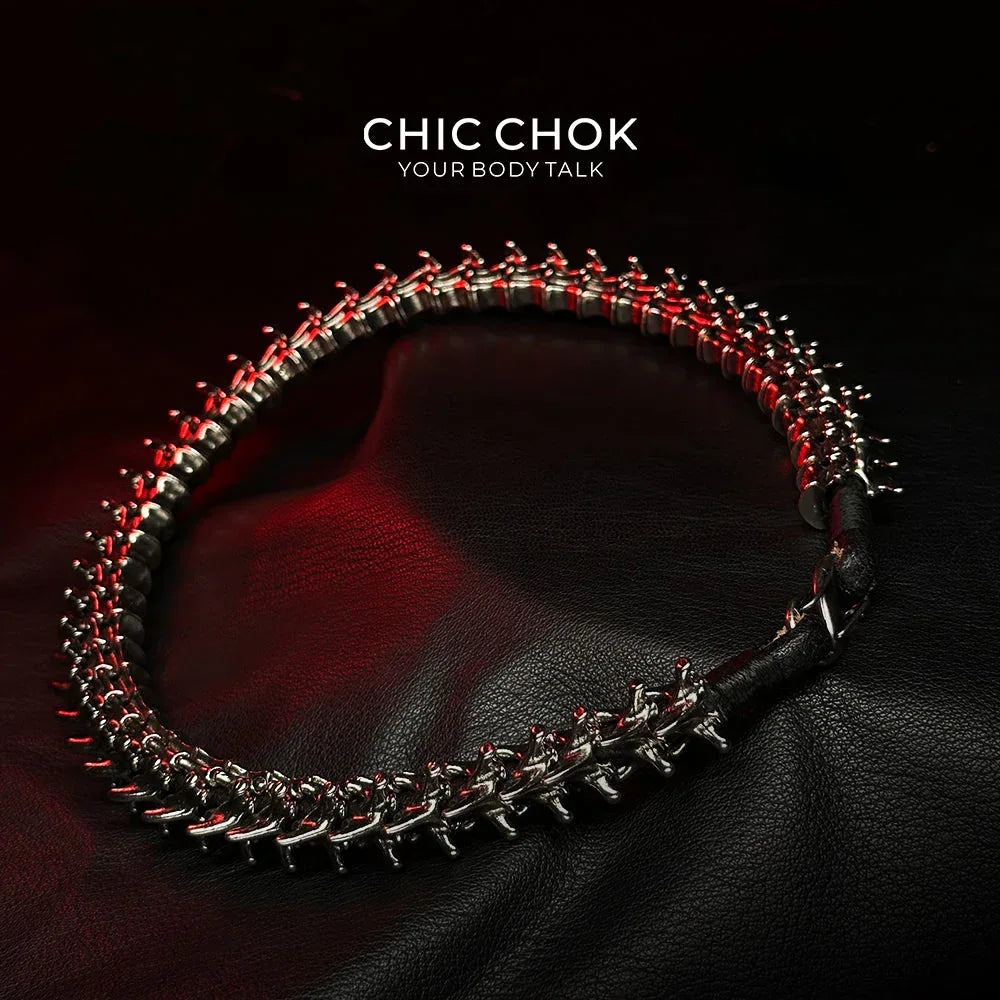 [CHICCHOK] Dragon Themed Choker - Bone Charm Elegance, A Fusion of Strength and Softness in a Choker Design Highlights - CHICCHOK - Choker