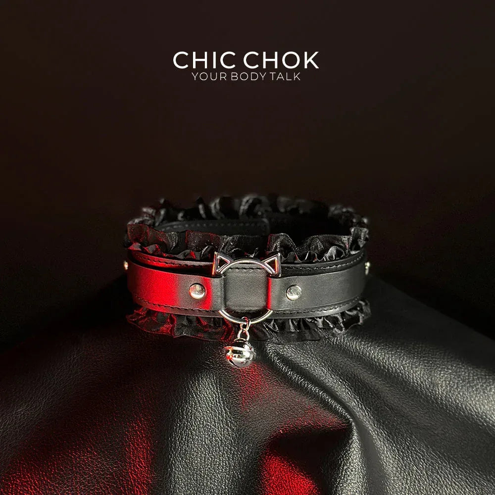 Dark Night Black and Red Happy Set - CHICCHOK - collar - Choker