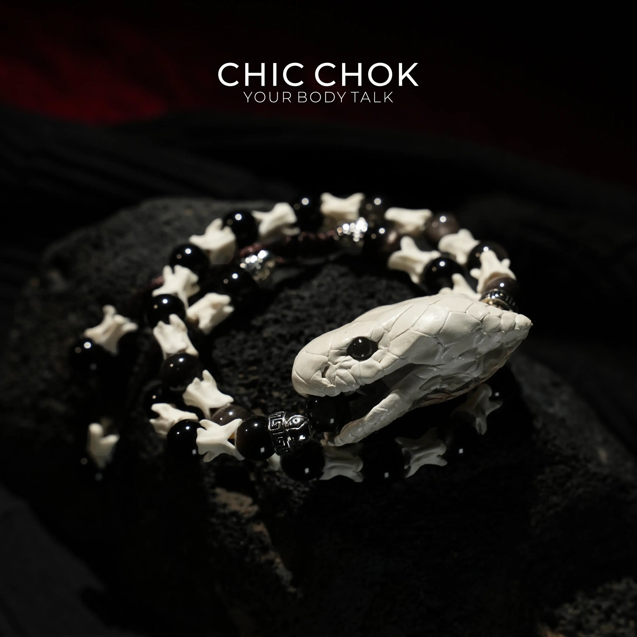 Black Skeleton Mystic Serpent - CHICCHOK - - Bracelet
