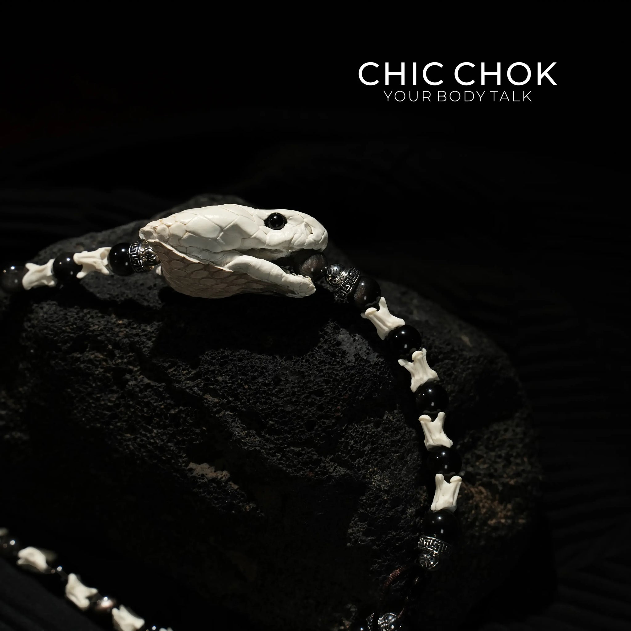 Black Skeleton Mystic Serpent - CHICCHOK - - Bracelet