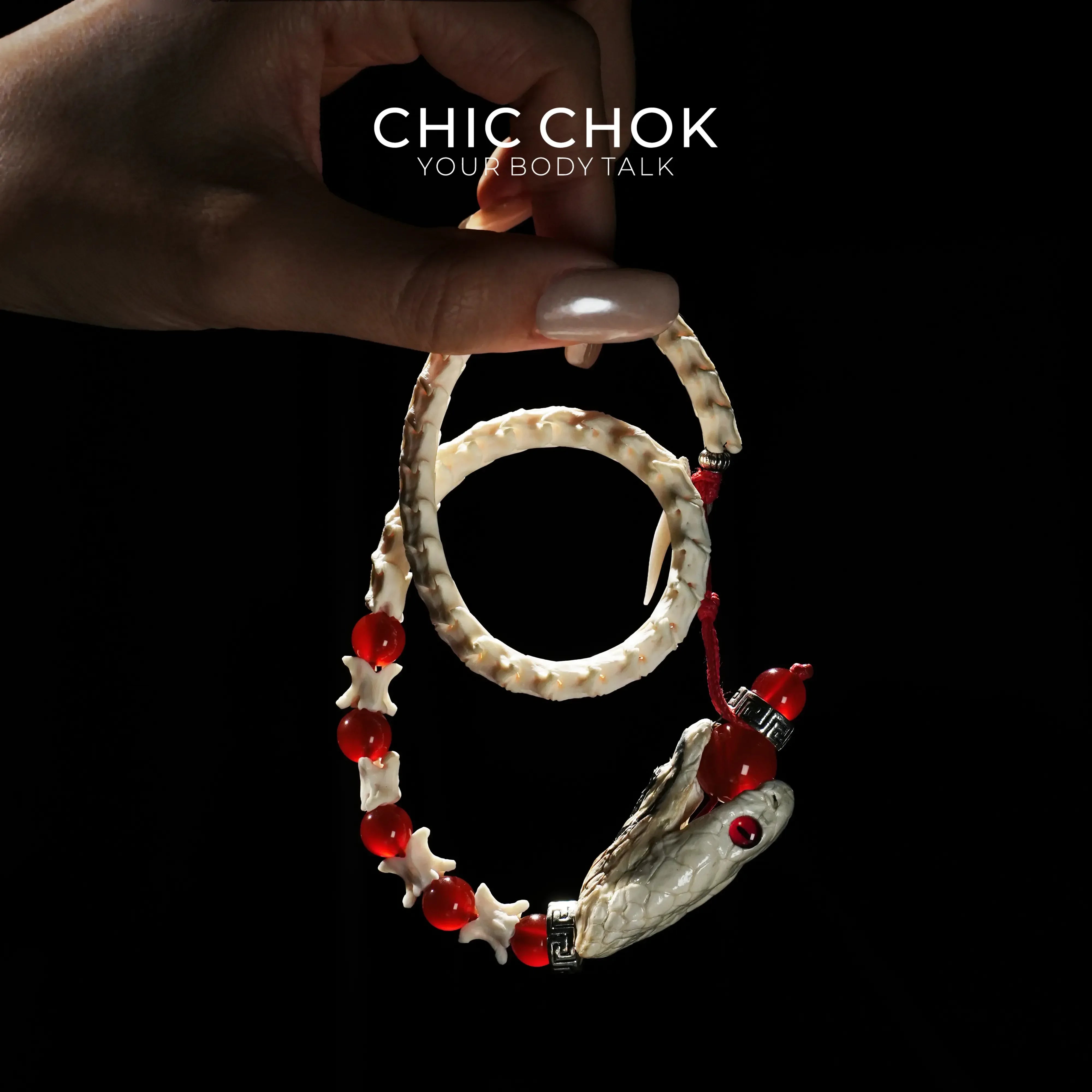 Crimson Skeleton Serpent Curse - CHICCHOK - - Bracelet