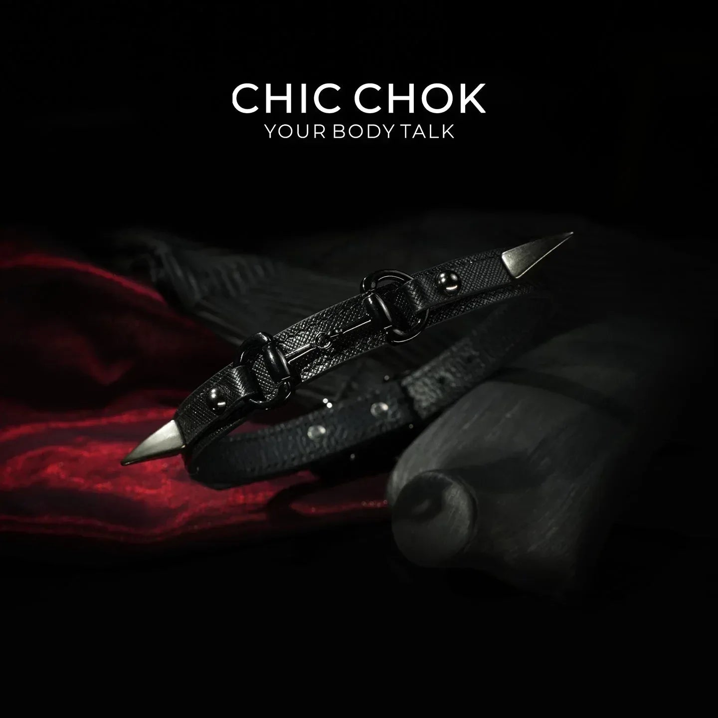 CHIC CHOK Spiked Ring Hardware Vegan Leather Choker – Edgy Goth Punk Industrial Statement Accessory - CHICCHOK - Choker