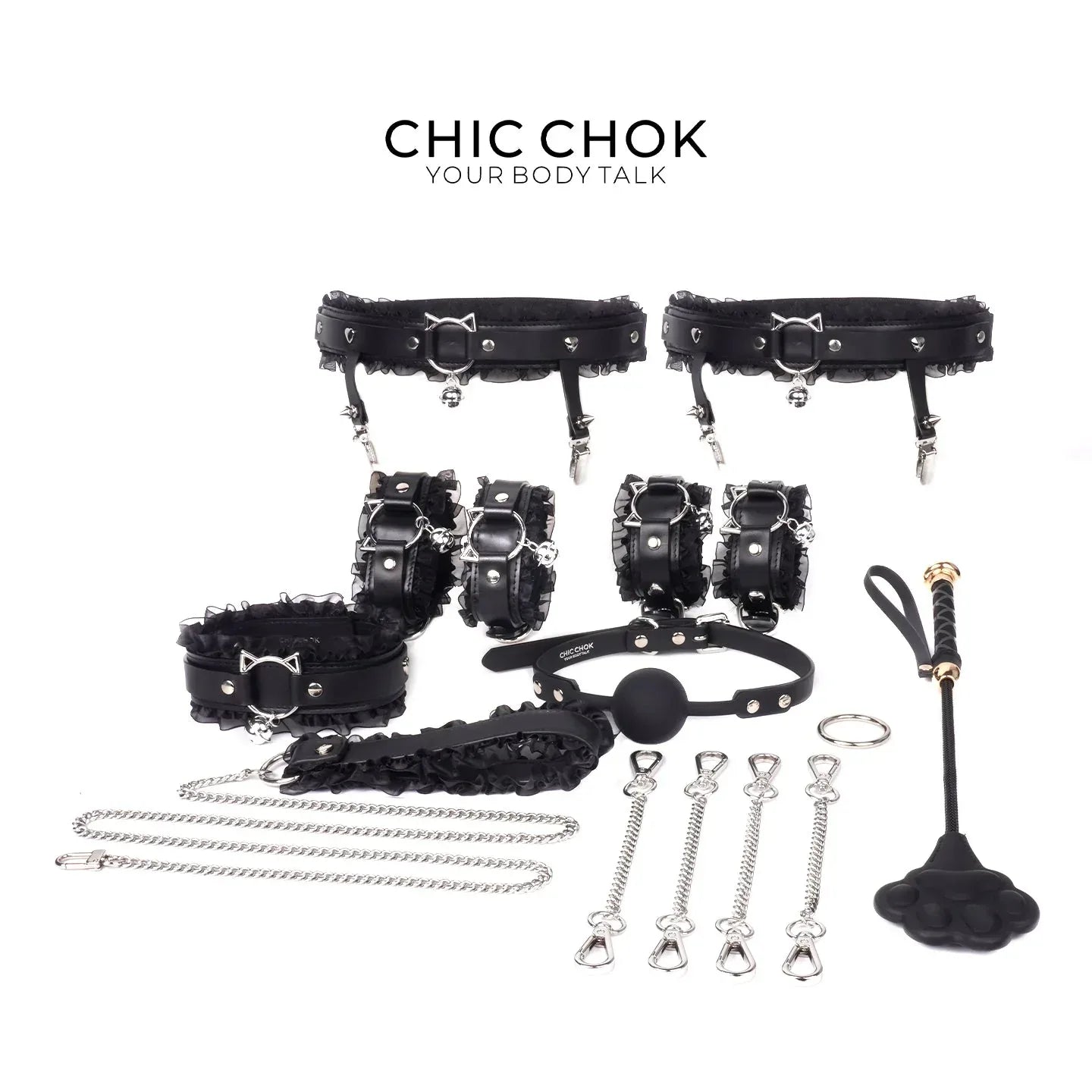 Dark Night Black and Red Happy Set - CHICCHOK - collar - Choker