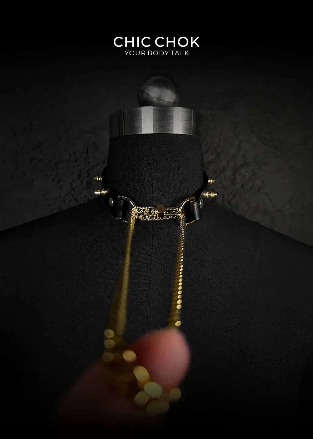 CHICCHOK [Spiked Breathless] Black Choker With Spikes Stylish Pulling Choker Necklace Spikes - CHICCHOK - Choker