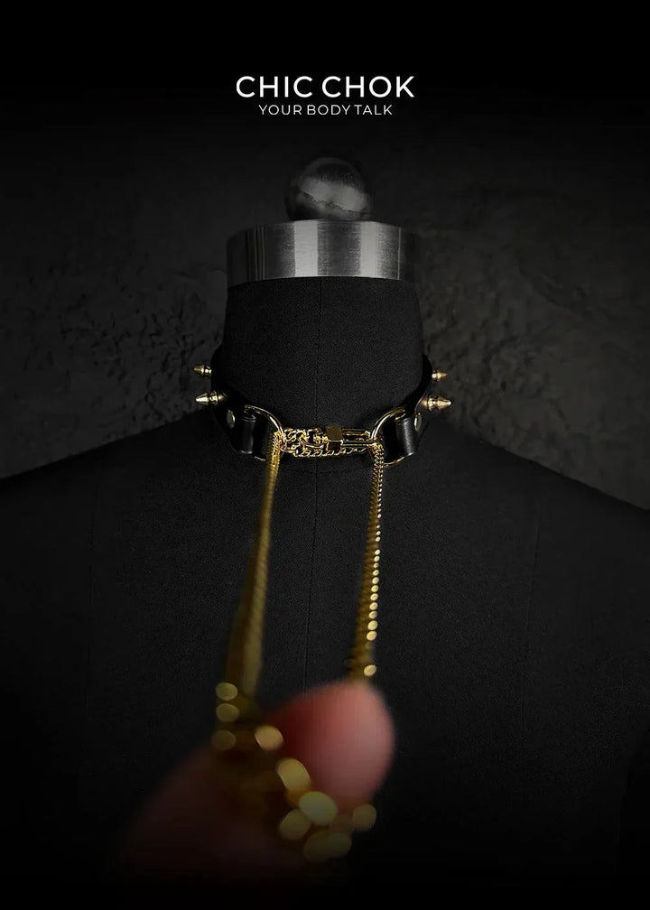 CHICCHOK [Spiked Breathless] Black Choker With Spikes Stylish Pulling Choker Necklace Spikes - CHICCHOK - Choker, collar - Choker